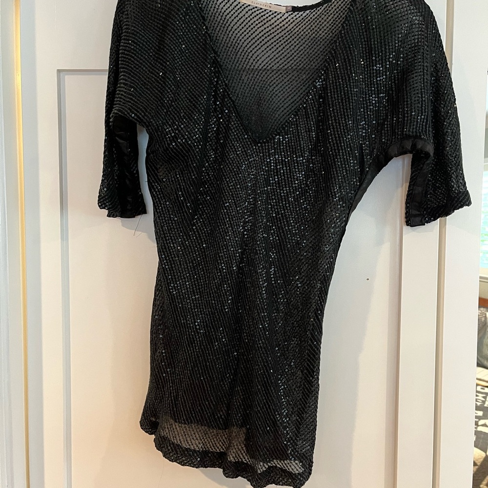 Elain Kim Sequin 3/4 sleeve dolman top